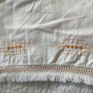 Mustard Yellow Cream Vintage Table Runner